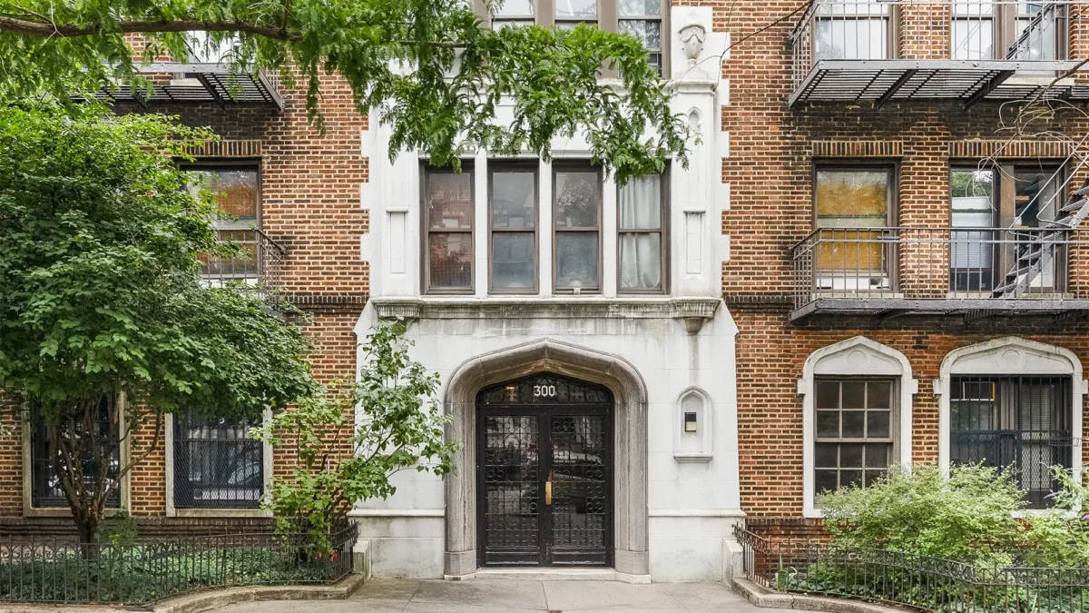 Brick pre-war building exterior