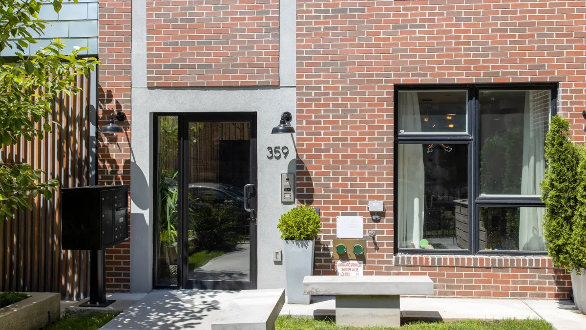 Modern brick building exterior