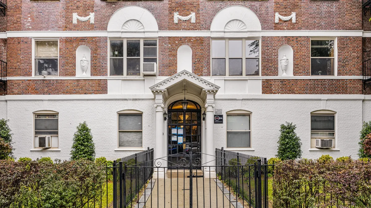 Prewar condo exterior with brick