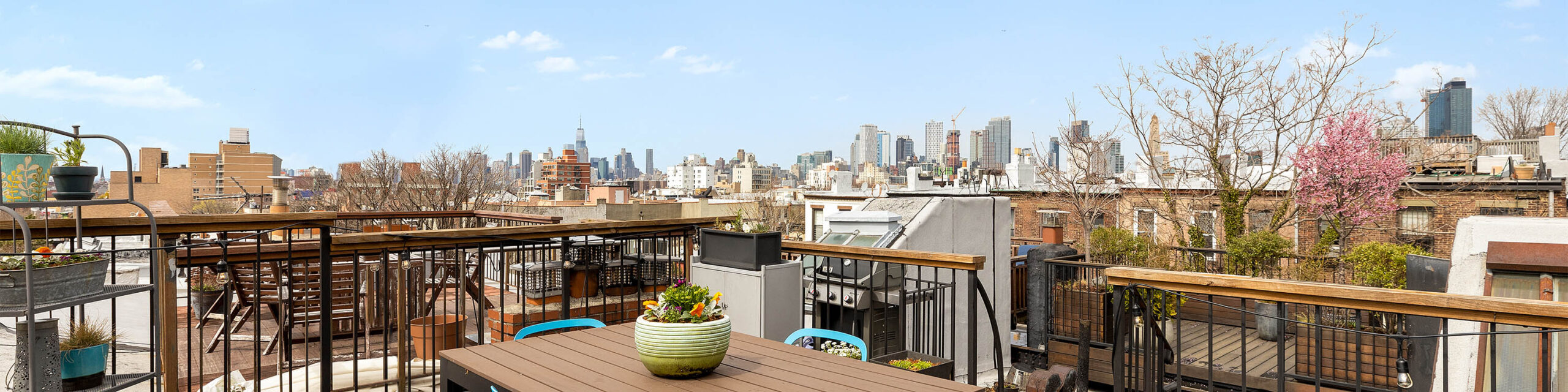 Brooklyn skyline view from house balcony